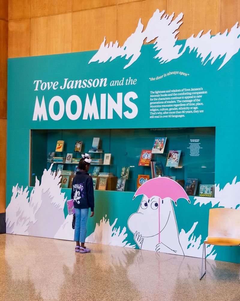 A display labeled "Tove Jansson and the Moomins."