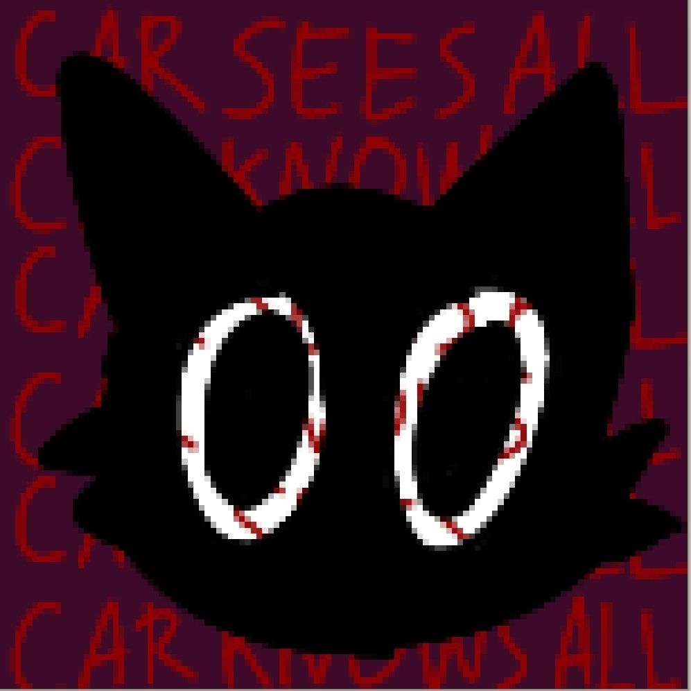 Car (it's a blob of a black cat named car)