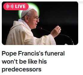 The headline "Pope Francis's funeral won't be like his predecessors" -- only the apostrophe has been left off of predecessors'