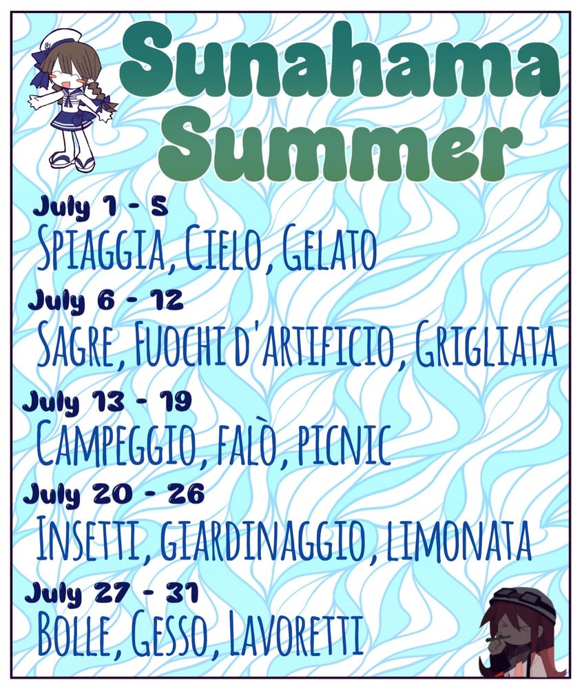 Sunahama Summer 2025 flyer in Italian