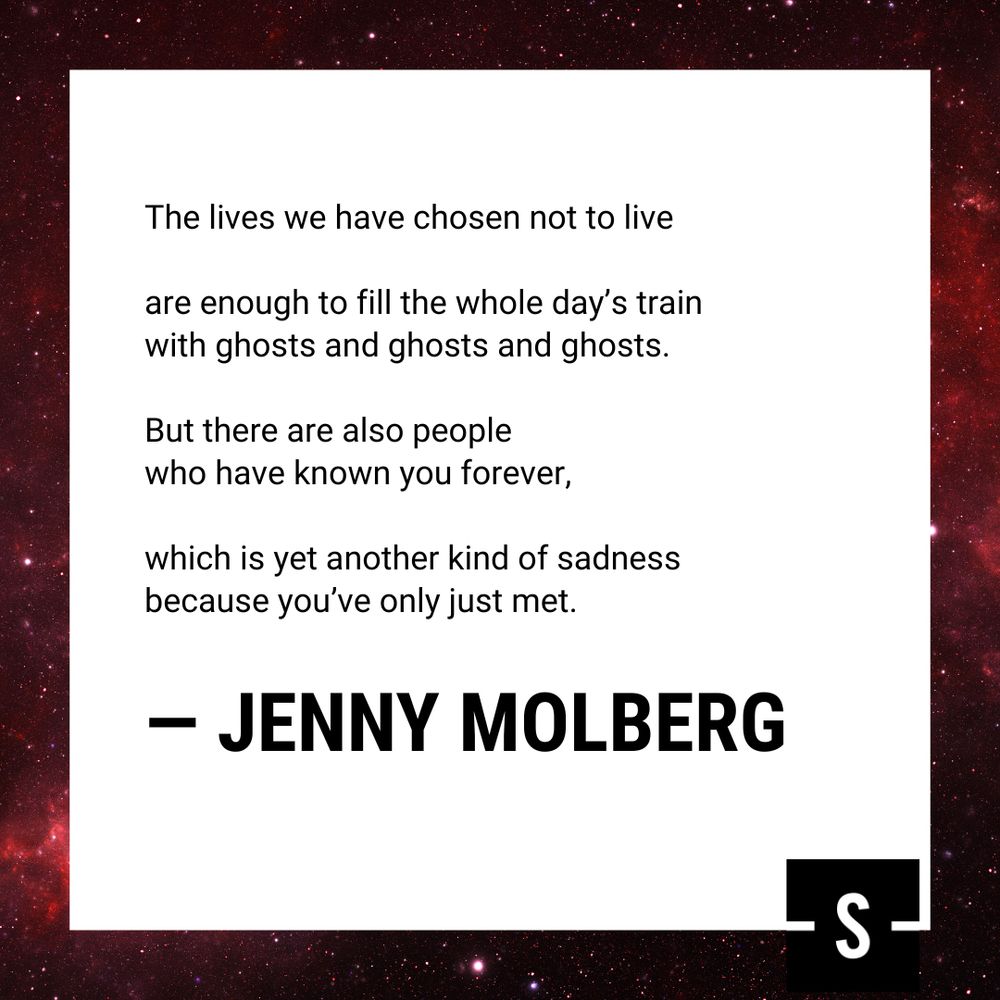 A text graphic featuring a portion of Jenny Molberg's poem.