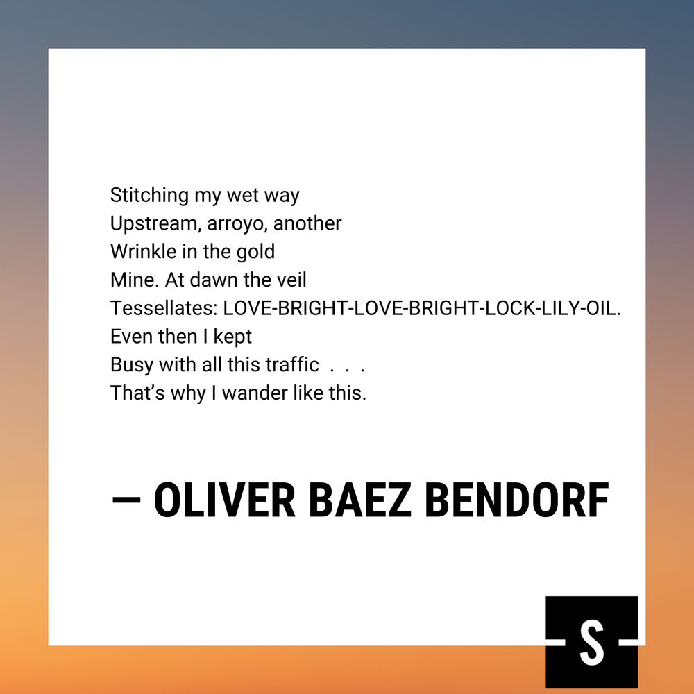 An excerpt from “Nocturne” by Oliver Baez Bendorf 