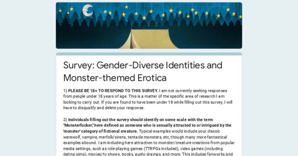 Survey: Gender-Diverse Identities and Monster-themed Erotica