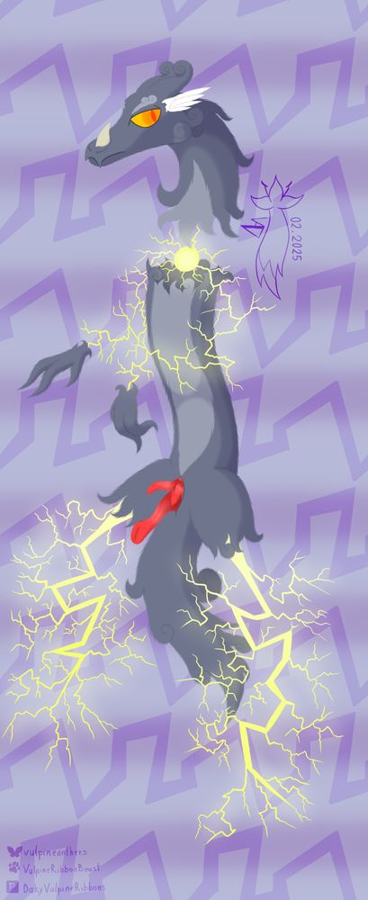 Tempestasia the stormy dragon. stormy dragons are part of the nubevitae family, along with foggy and windy dragons; as such, their body is cloud like, but unlike their cousins, it's completely opaque. Channels of ionizing electricity attach their hands to their body and take the function of legs. While stormy dragons are hermaphrodite like the other species of the nubevitae family, there's two "sexes" in this particular species. "Females" have a pseudopenis, and two underdeveloped penises, as can be seen with Tempestasia. "Males" have two fully developed penises with size more tipical to the nubevitae family, but they don't have a pseudopenis.