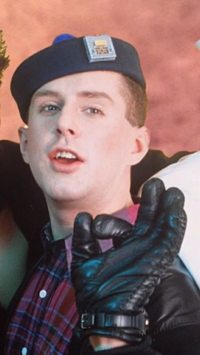 Holly Johnson cropped out of a Frankie Goes to Hollywood publicity photo to showcase a very cool looking hat.