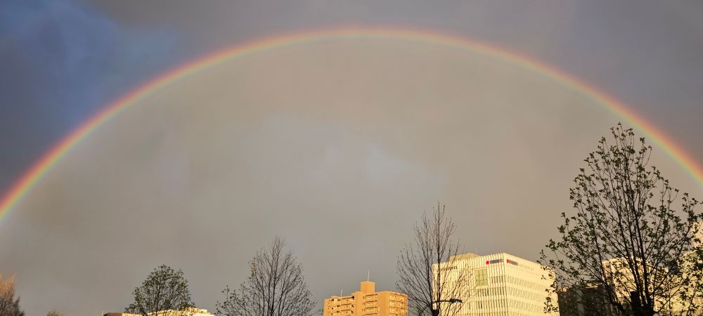Rainbow over the city