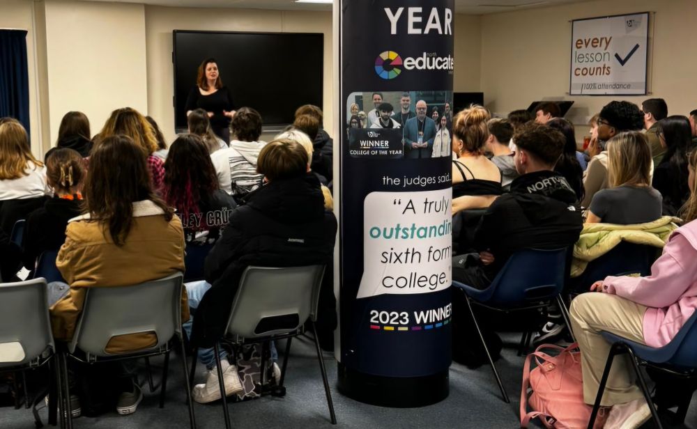 Me with Birkenhead Sixth formers