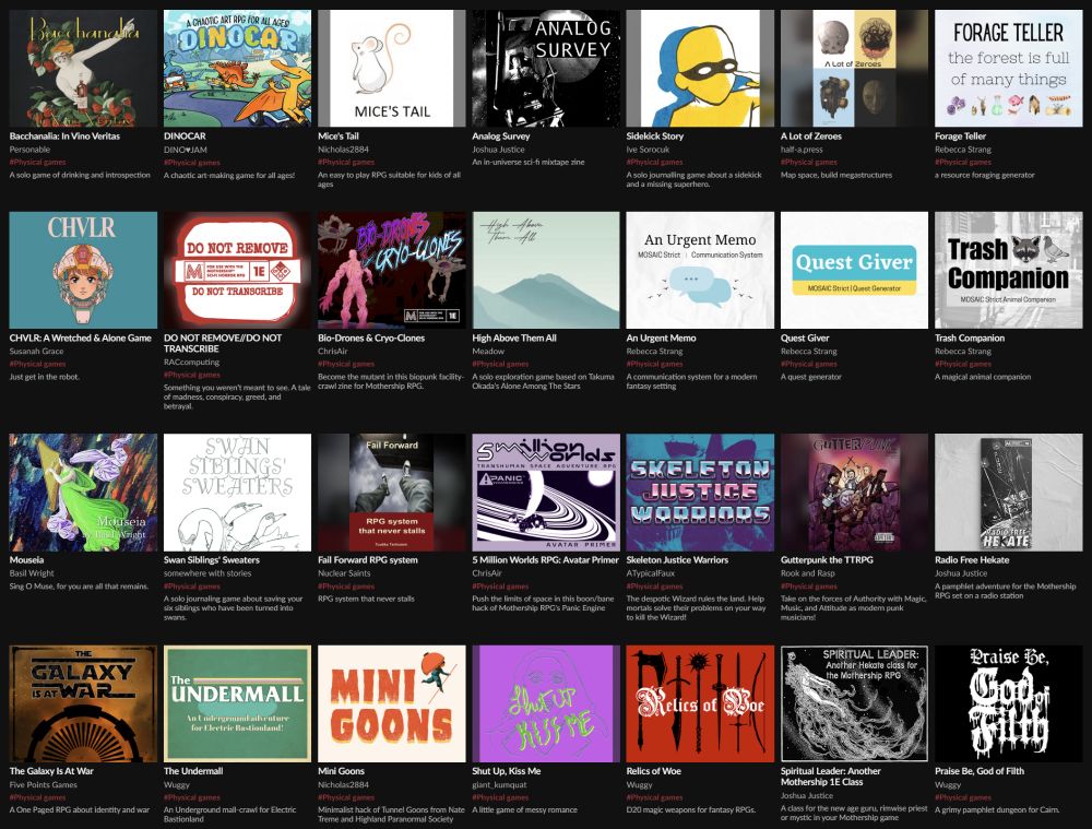 Screenshot of still more of the many offerings in the PCRG ttrpg charity bundle.