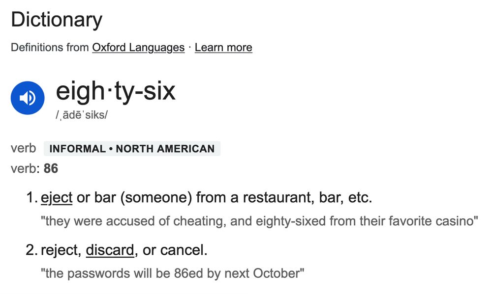 Screenshot of dictionary definition of 