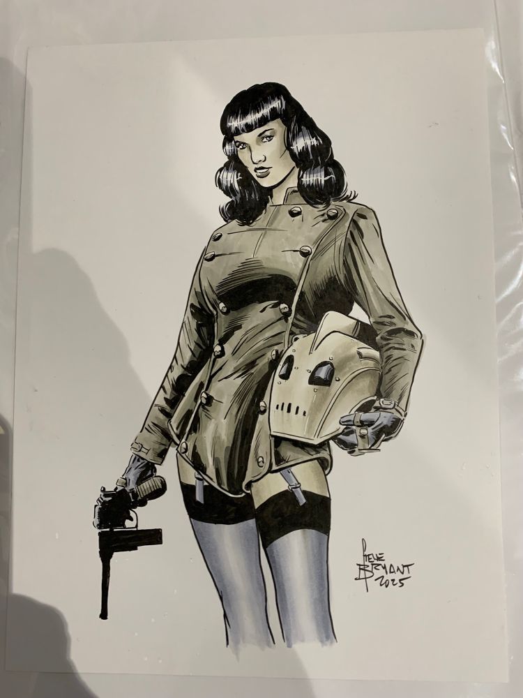 9x12 ink and marker drawing of Betty as the Rocketeer. 