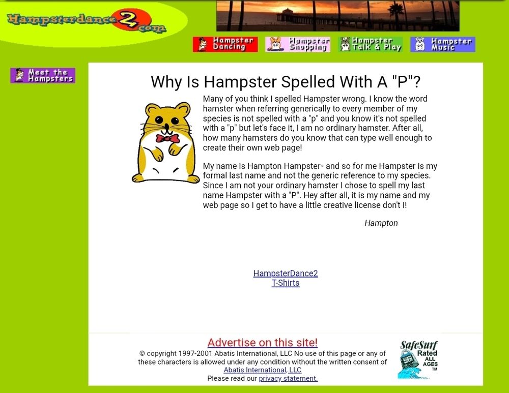 "Why is Hampster spelled with a P?"