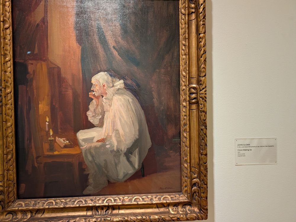 John Sloan's "Clown Making Up" painting.
