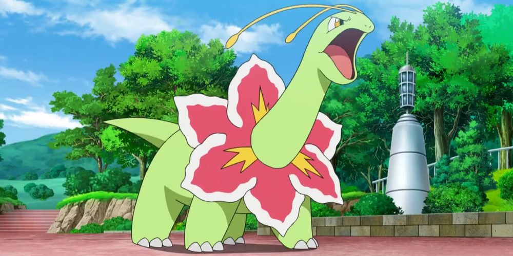 A screenshot of meganium from the anime, best johto starter right here fellas