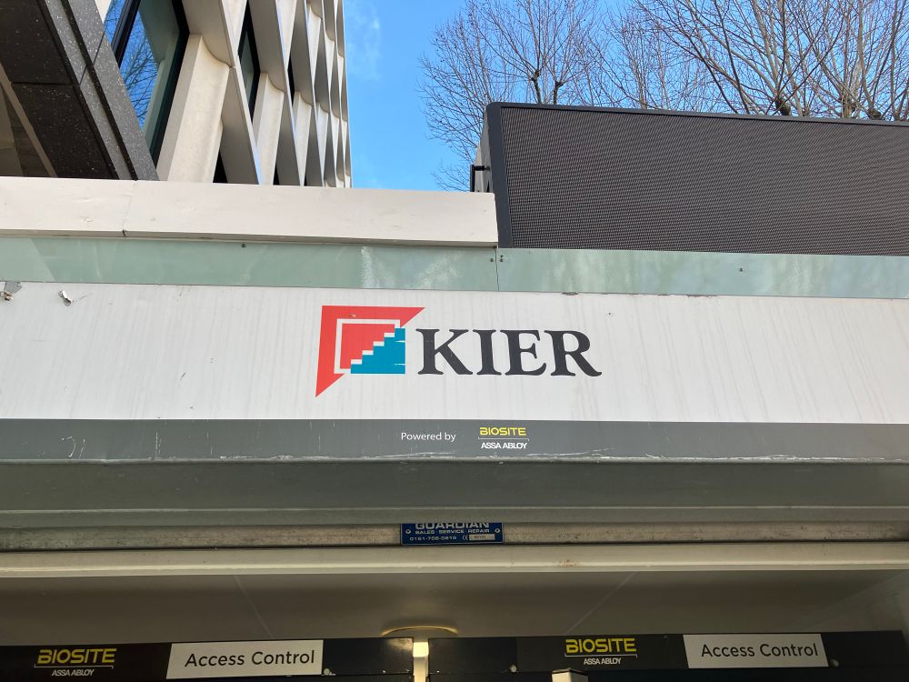 Sign reading ‘Kier’ - ‘Praise Kier’, from TV show Severance