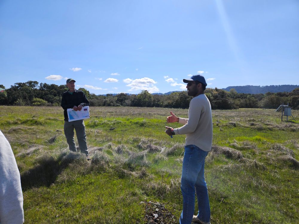 Student teaching in grassland