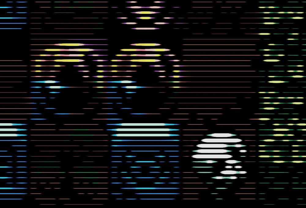 "CRT"-like process, achieved using variable radius, colored curves.