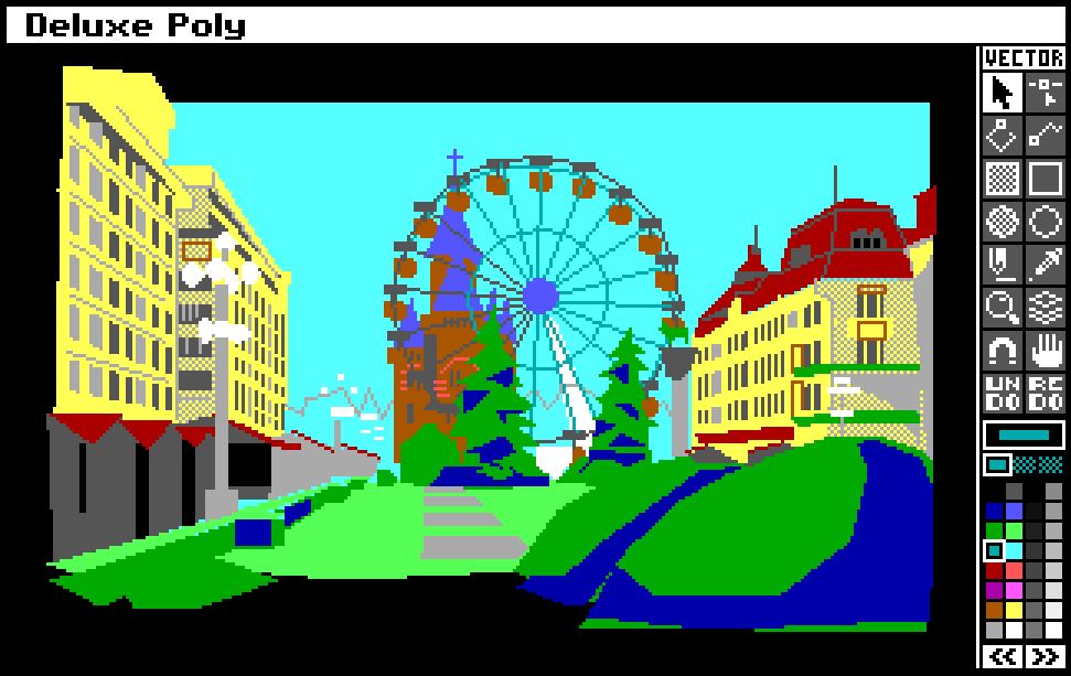 A low-res vector illustration of the center of Timișoara.