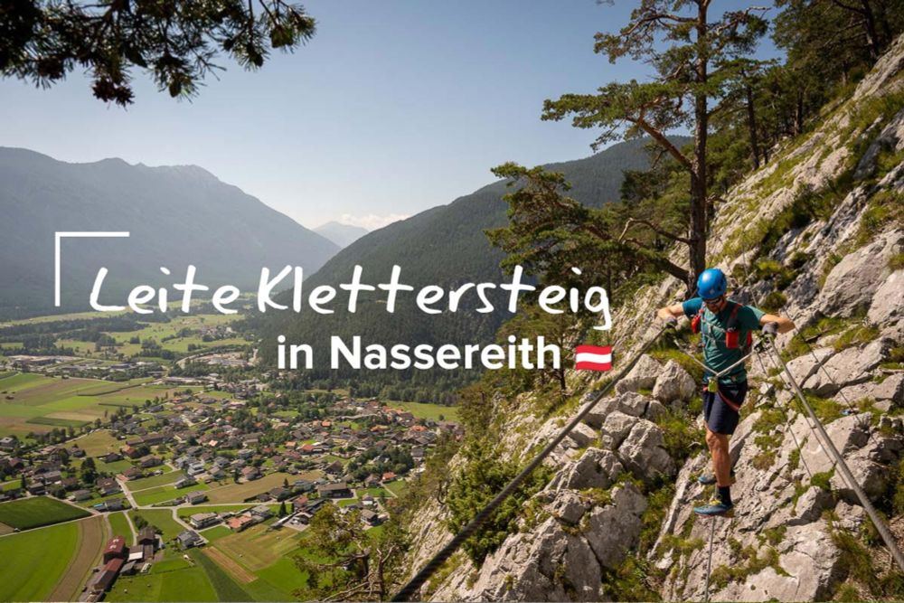 Leite Klettersteig in Nassereith: Auf Platten ohne Tritthilfen hinauf zur Seilbrücke