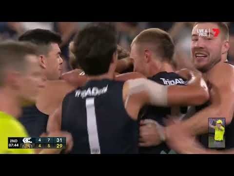 Sam Docherty kicks a goal on return - AFL Round 1 2022 - Blues vs Tigers