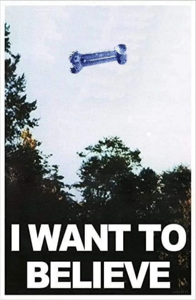 Fox Mulder's I want to believe poster but the saucer UFO is replaced by the satellite of love from mst3k