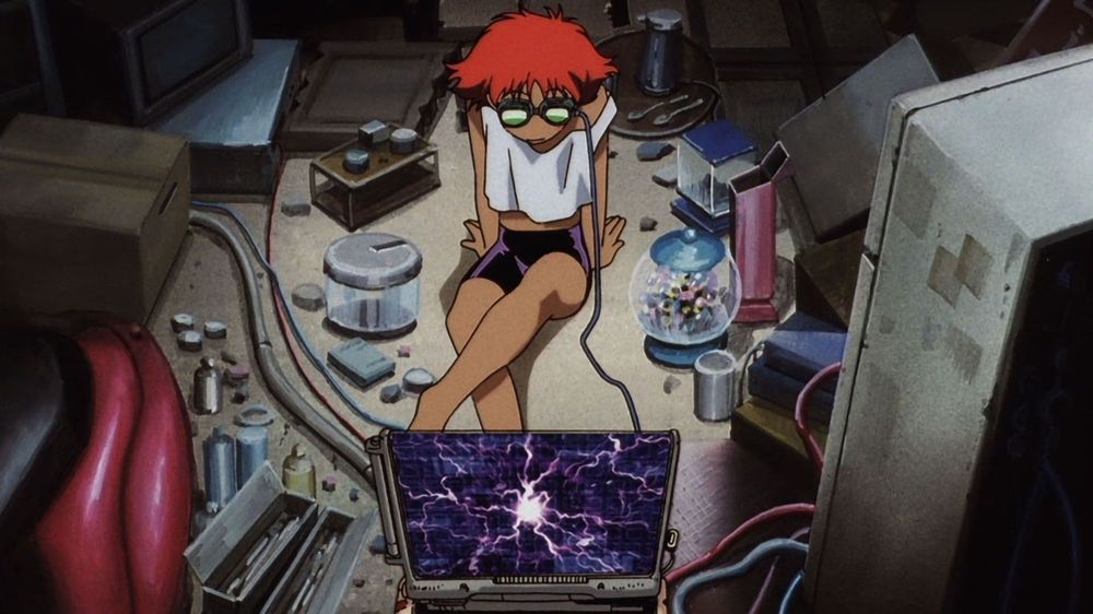 Ed from the anime cowboy bebop hooked up to their computer system