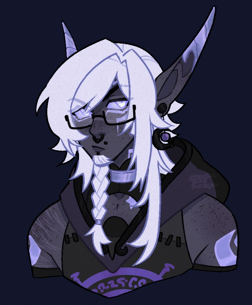 A colored bust of my elfsona Apolune