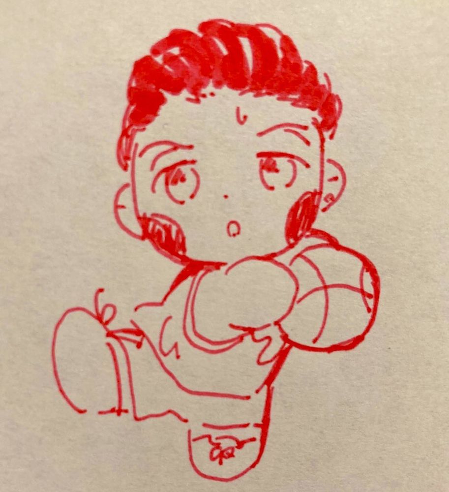 リョータがバスケットボールを持っているイラスト