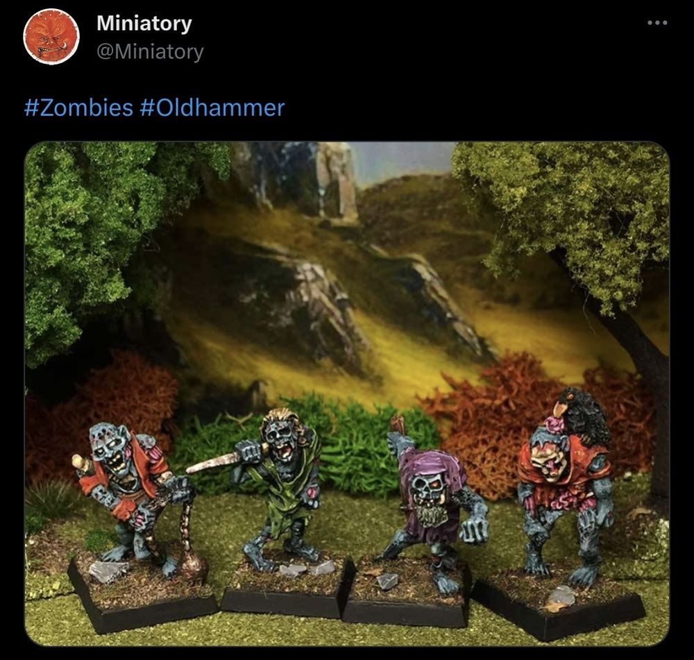 a screenshot from twitter of old-school zombie miniatures