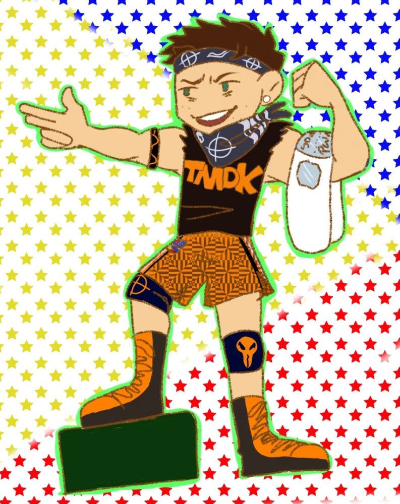 Drawing of NJPW and PWA wrestler Robbie eagles.