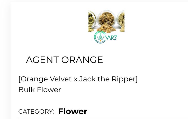 AGENT ORANGE
[Orange Velvet x Jack the Ripper]
Bulk Flower
CATEGORY: Flower