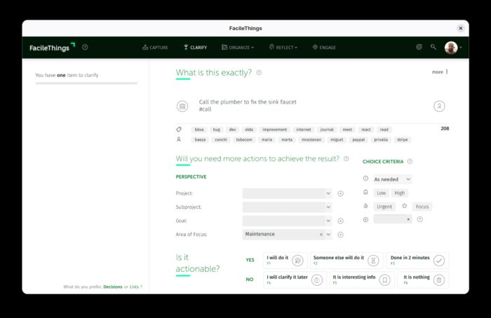 FacileThings clarify option