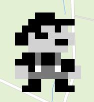 mario as he appears in super mario land, drawn on wplace