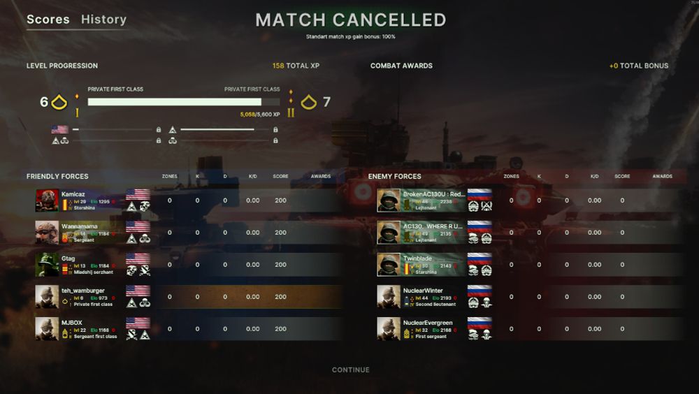 post-screen game from Broken Arrow showing wildly mismatched teams