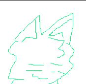 a very simplistic headshot of some sort of anthropomorphic cat with eyes shut, almost as if it were sleeping