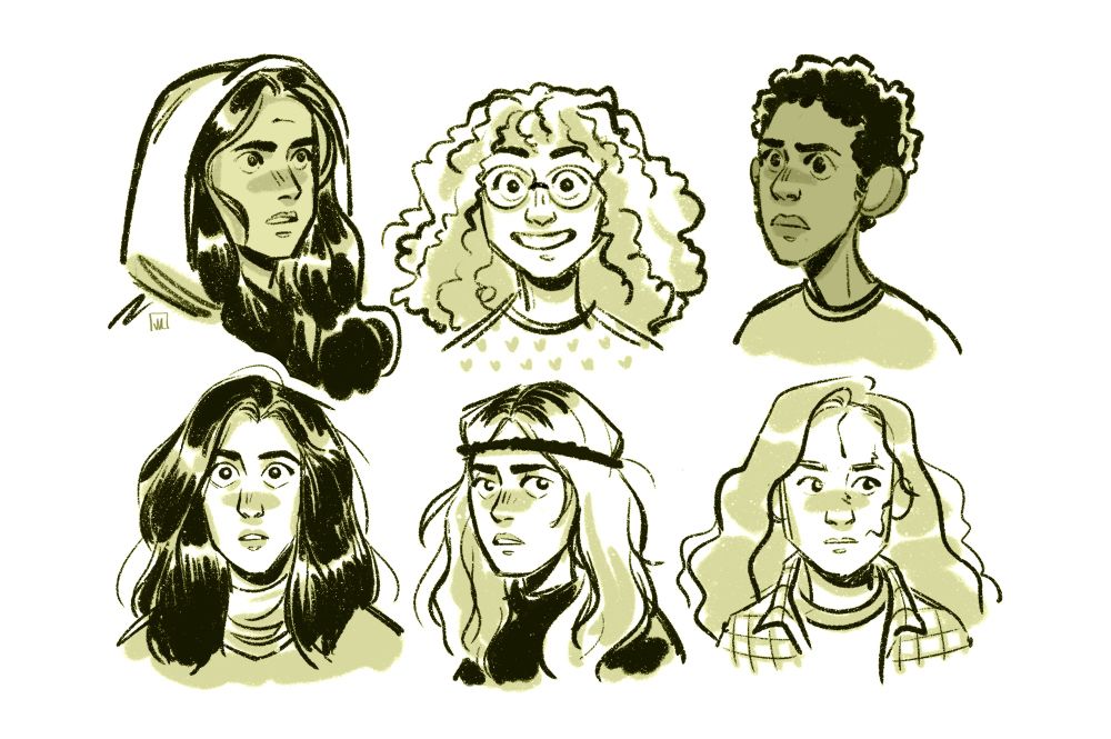 Clockwise from top left: Lottie Matthews, Misty Quigley, Taissa Turner, Van Palmer, Natalie Scatorccio, and Shauna Shipman as teens.