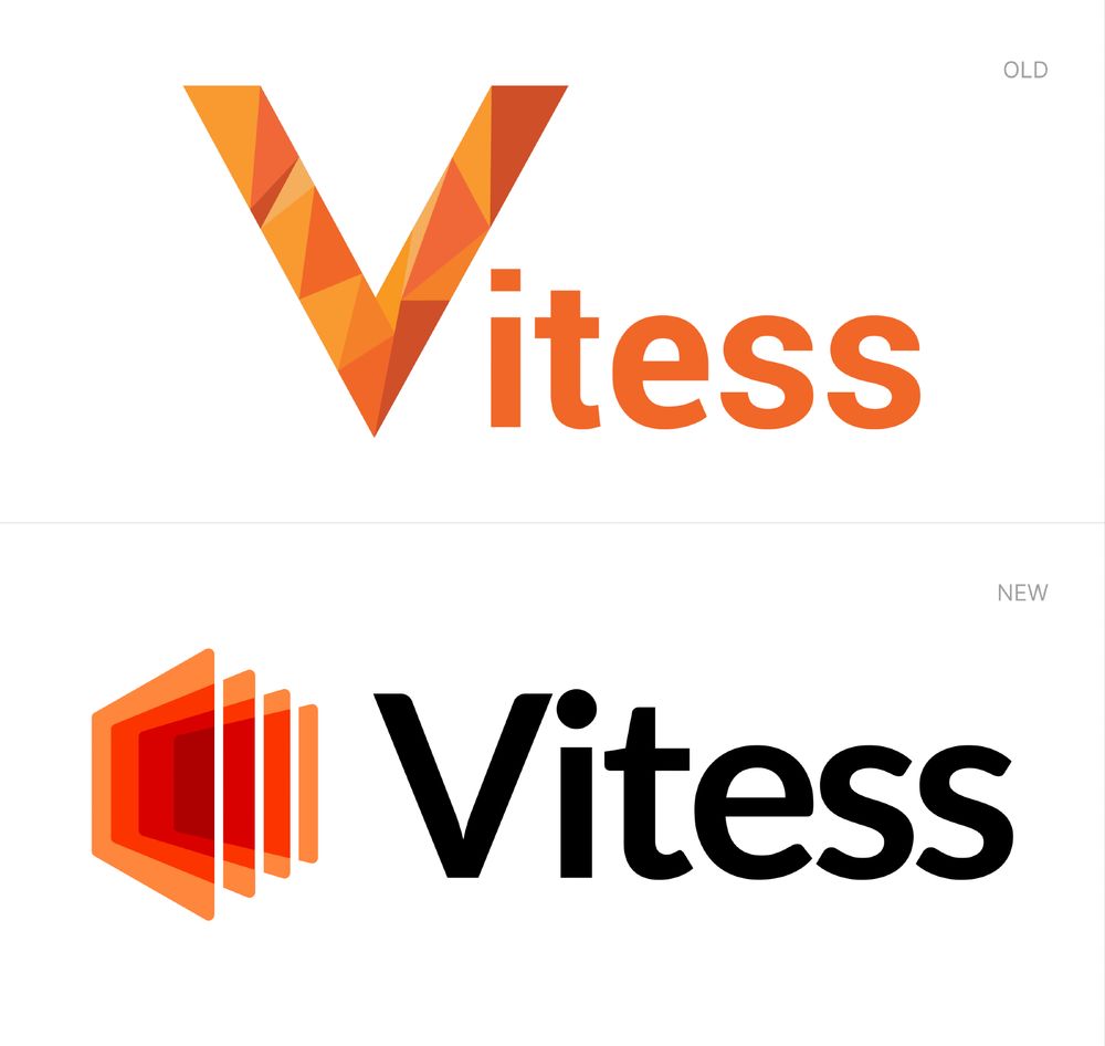 The old and new Vitess logos