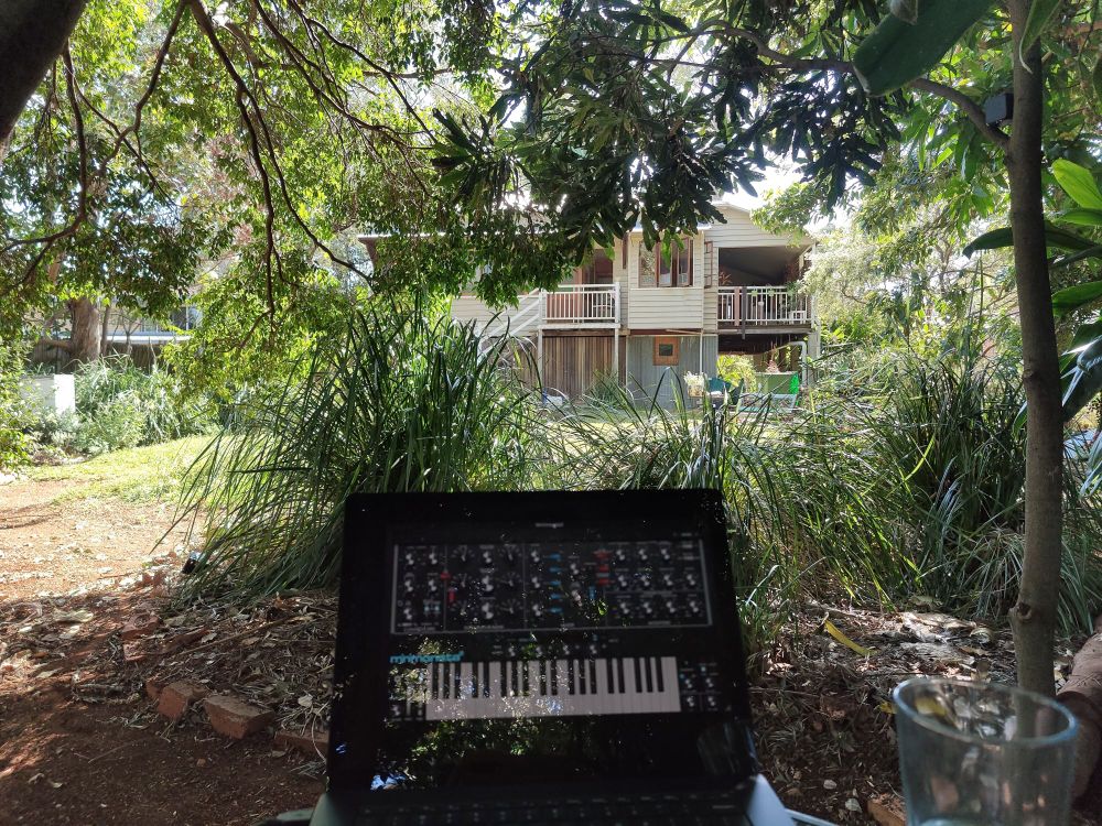 ... in the garden with the GForce Minimonsta 2, an outstanding synthesizer imho ...