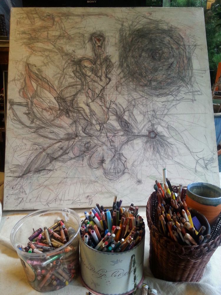 Dibujo de Michael James Hawk, Seattle. 