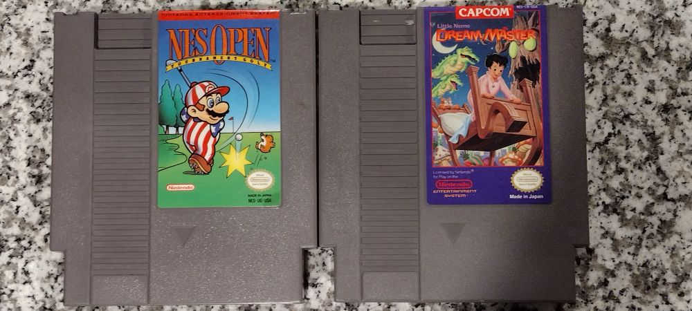 Loose cartridges of NES Open Tournament Golf and Little Nemo for NES