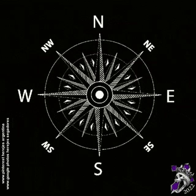 a black and white compass with the letters n w e and s