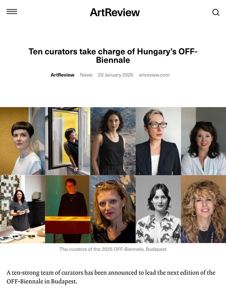 A photo collages including the portraits 10 female curators portraits OFF-Biennale Budapest, all looking professional and positive.