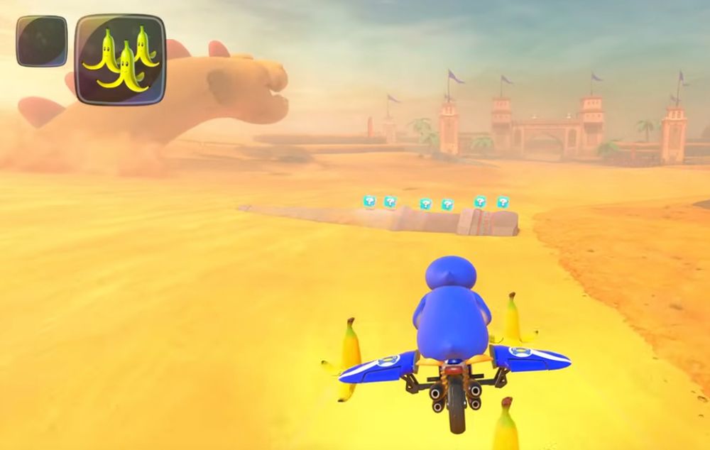 screenshot from a desert from Mario Kart World
