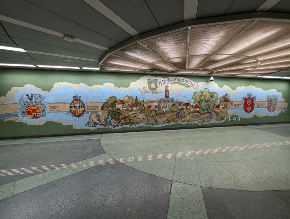 Mural in tram station in Alt-Bockenheim (Frankfurt, Germany)