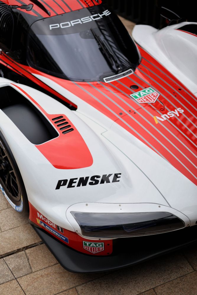 A full scale model of a Penske Porsche Hypercar  