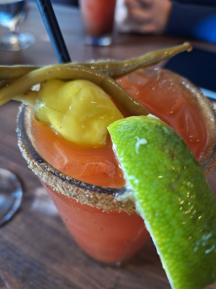 Picture of a Caesar, a favorite Canadian cocktail.