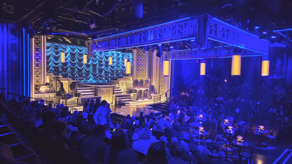 Circle in the Square Theater turned into a nightclub setting for Just in Time, the new Bobby Darin musical.