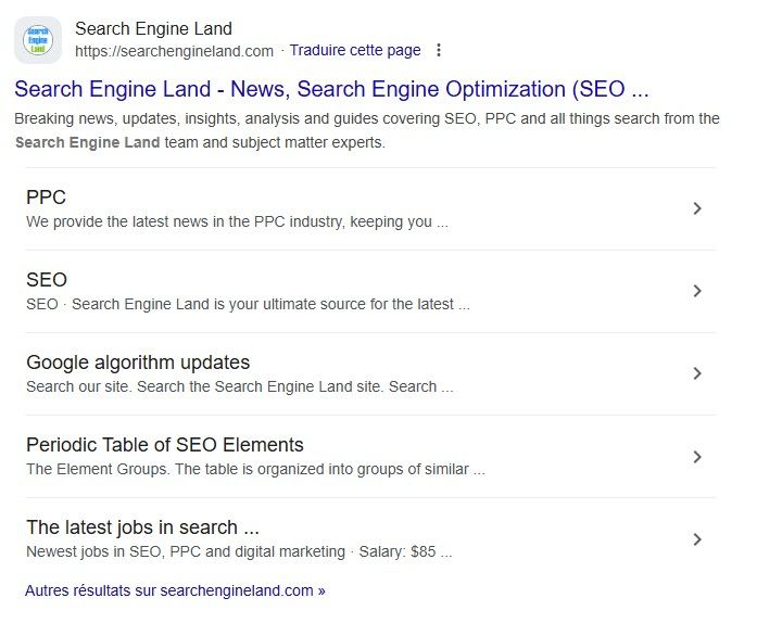 Google SERP with new favicon