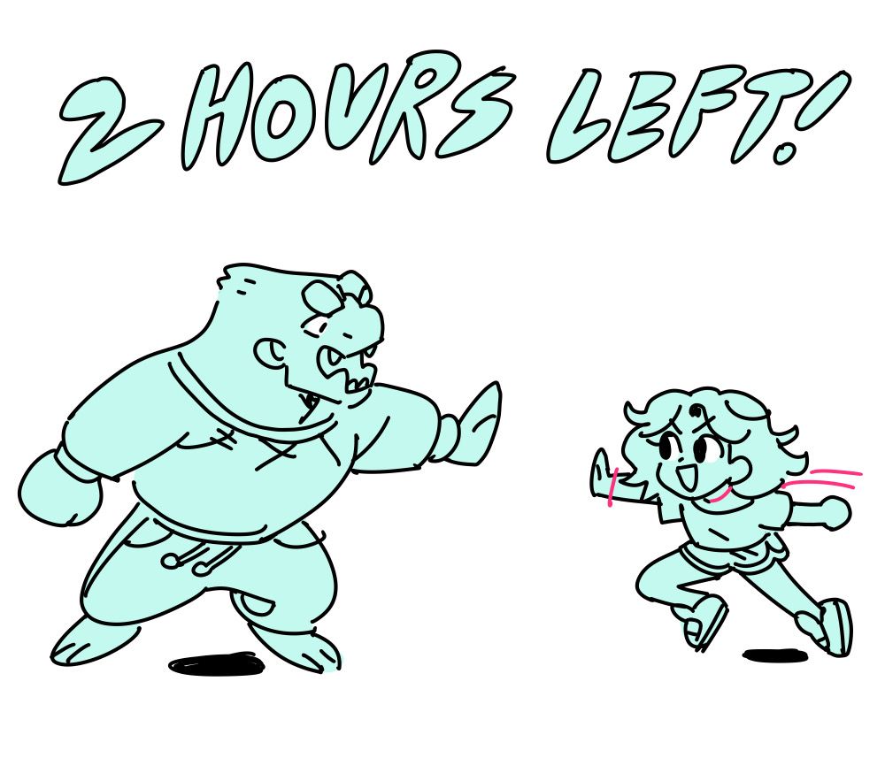 Text reads: 2 hours left!