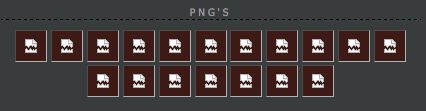 Supostamente uma lista de PNGs onde todas as imagens estão quebradas