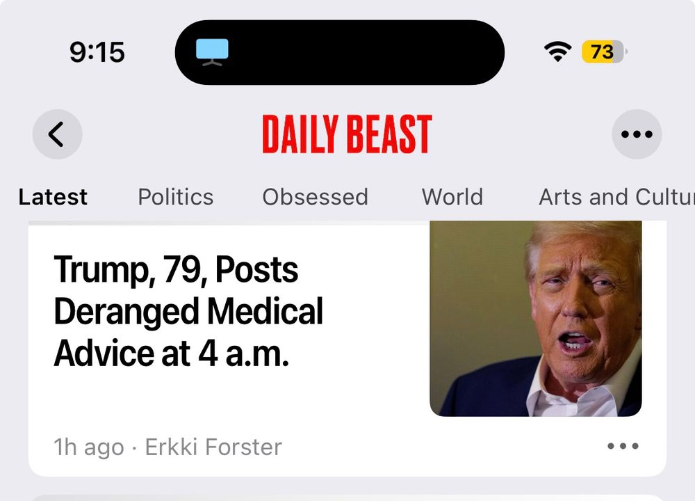 Headline: Trump, 79, Posts Deranged Medical Advice at 4 a.m.
